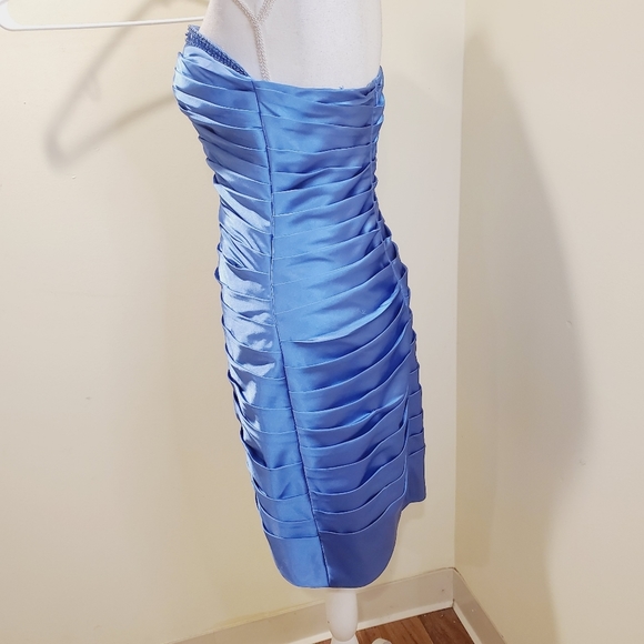 ADRIANA PAPELL blue party formal one shoulder dress Size 8 - Picture 6 of 11
